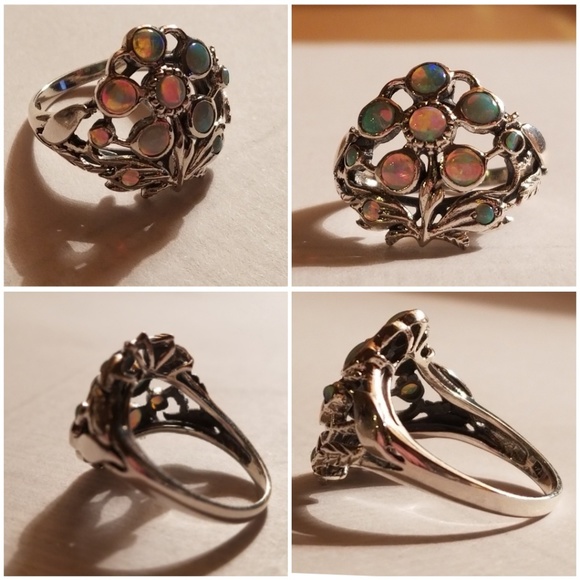 Genuine, Rare Green Fire Opal Ring. size 6 - Picture 5 of 7